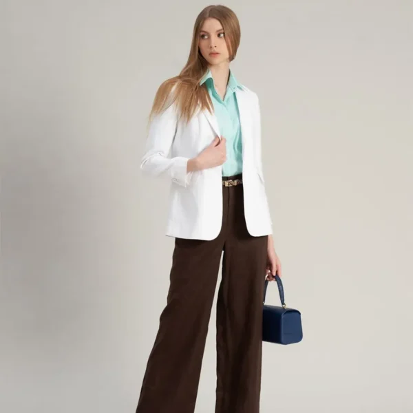 Áo Sơ Mi Nữ F2 Fashion & Freedom Teal Linen Shirt