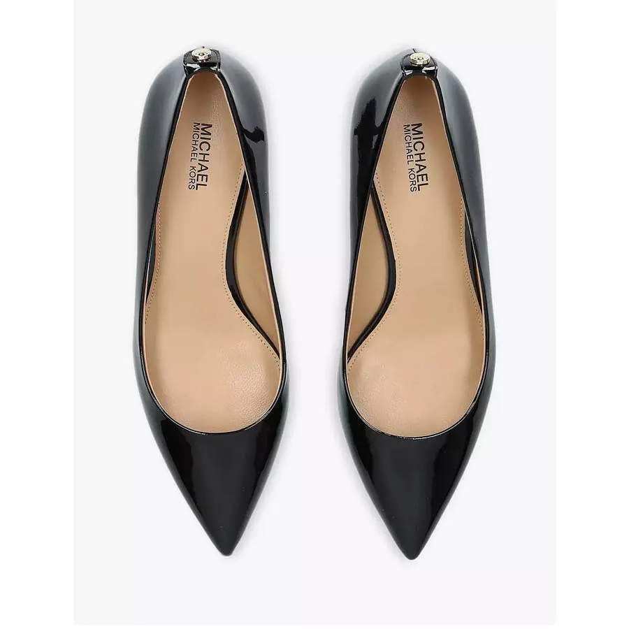 Giày Cao Gót Michael Kors MK Flex Kitten Pump Black Da Bóng - Image 2