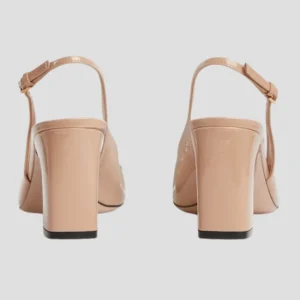 Giày Cao Gót Nữ Gucci Horsebit Slingback In Rose Beige - Image 4