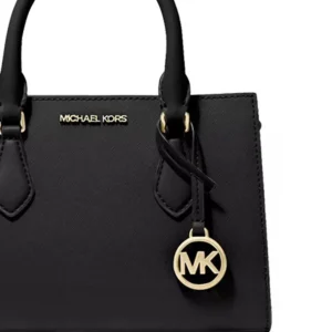 Túi Đeo Chéo Nữ Michael Kors MK Sheila Small Faux Saffiano Leather Satchel Black - Image 3
