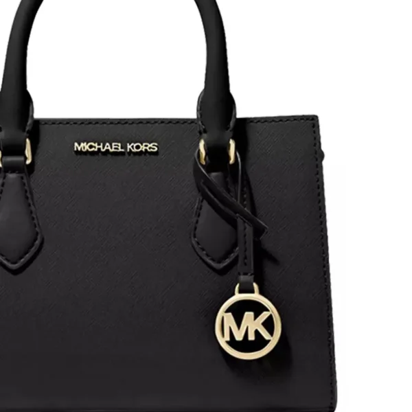 Túi Đeo Chéo Nữ Michael Kors MK Sheila Small Faux Saffiano Leather Satchel Black