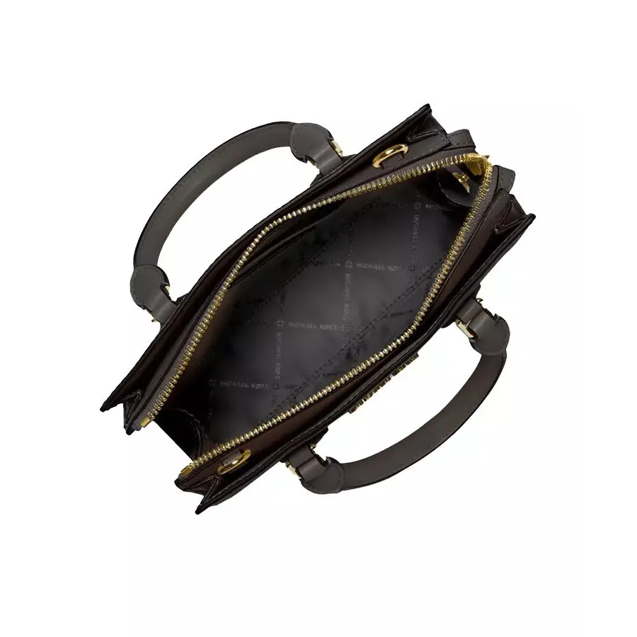 Túi Đeo Chéo Nữ Michael Kors MK Sheila Small Faux Saffiano Leather Satchel Black - Image 2