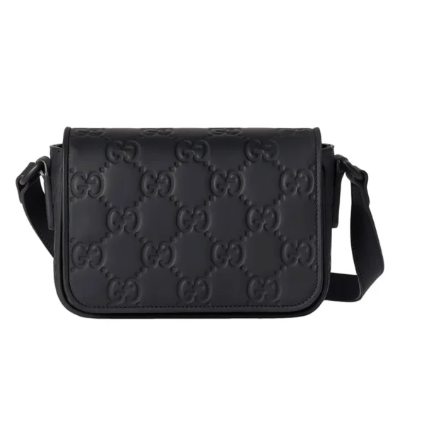 Túi Đeo Chéo Nam Gucci Rubber-Effect Leather Mini Messenger Bag