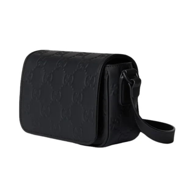 Túi Đeo Chéo Nam Gucci Rubber-Effect Leather Mini Messenger Bag