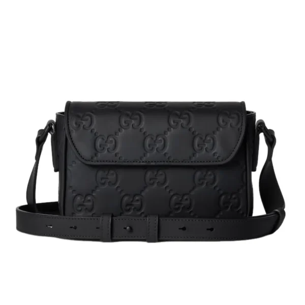 Túi Đeo Chéo Nam Gucci Rubber-Effect Leather Mini Messenger Bag