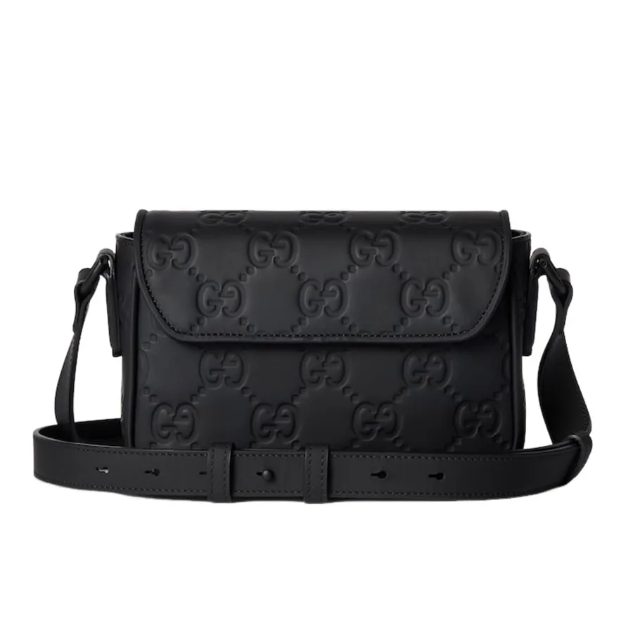 Túi Đeo Chéo Nam Gucci Rubber-Effect Leather Mini Messenger Bag - Image 1